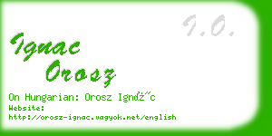 ignac orosz business card